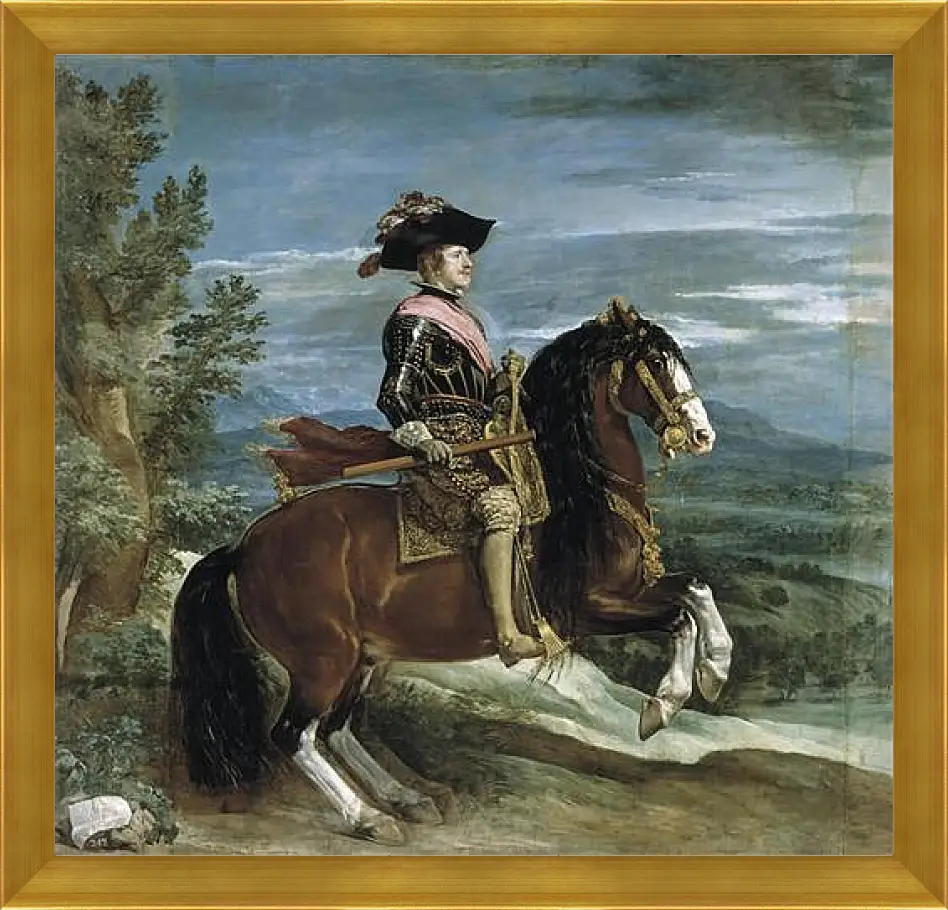 Картина в раме - Felipe IV on Horseback. Диего Веласкес