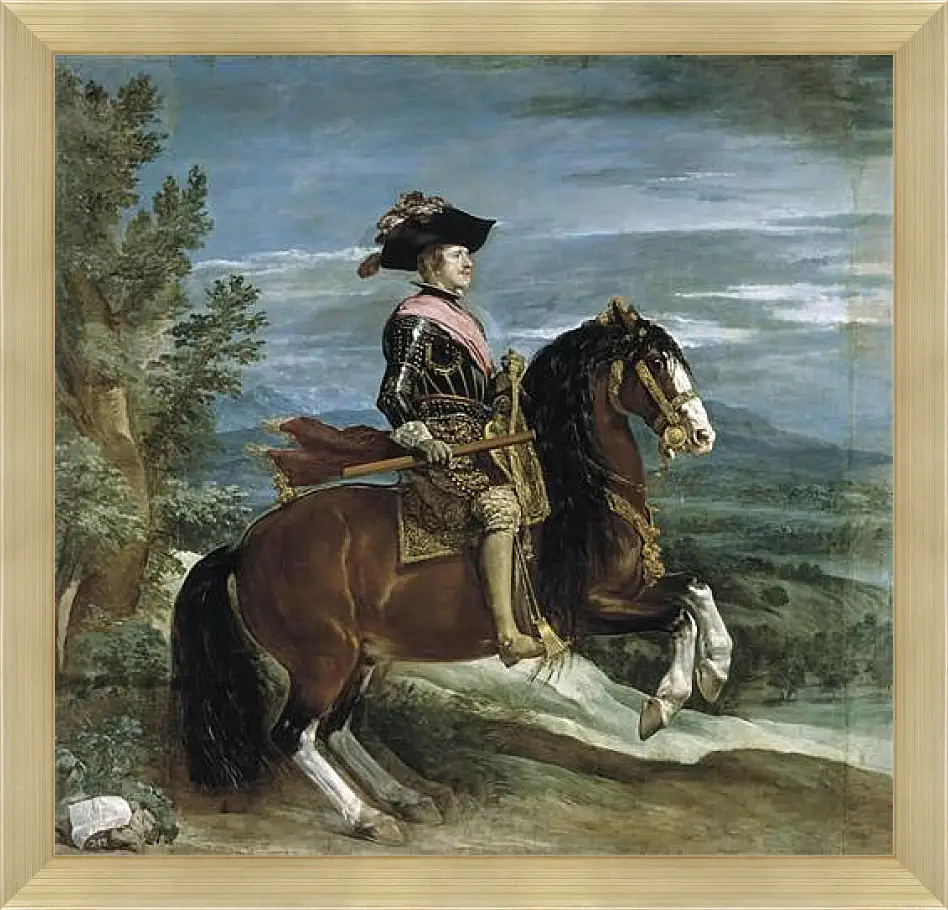 Картина в раме - Felipe IV on Horseback. Диего Веласкес