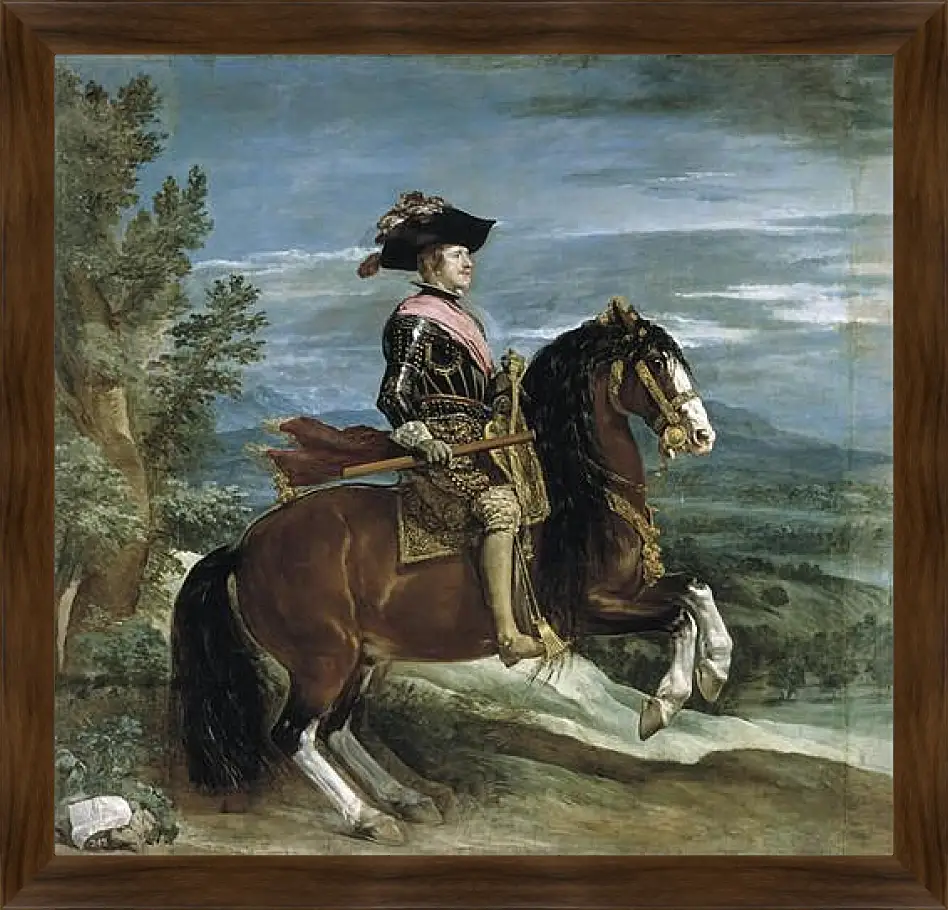 Картина в раме - Felipe IV on Horseback. Диего Веласкес