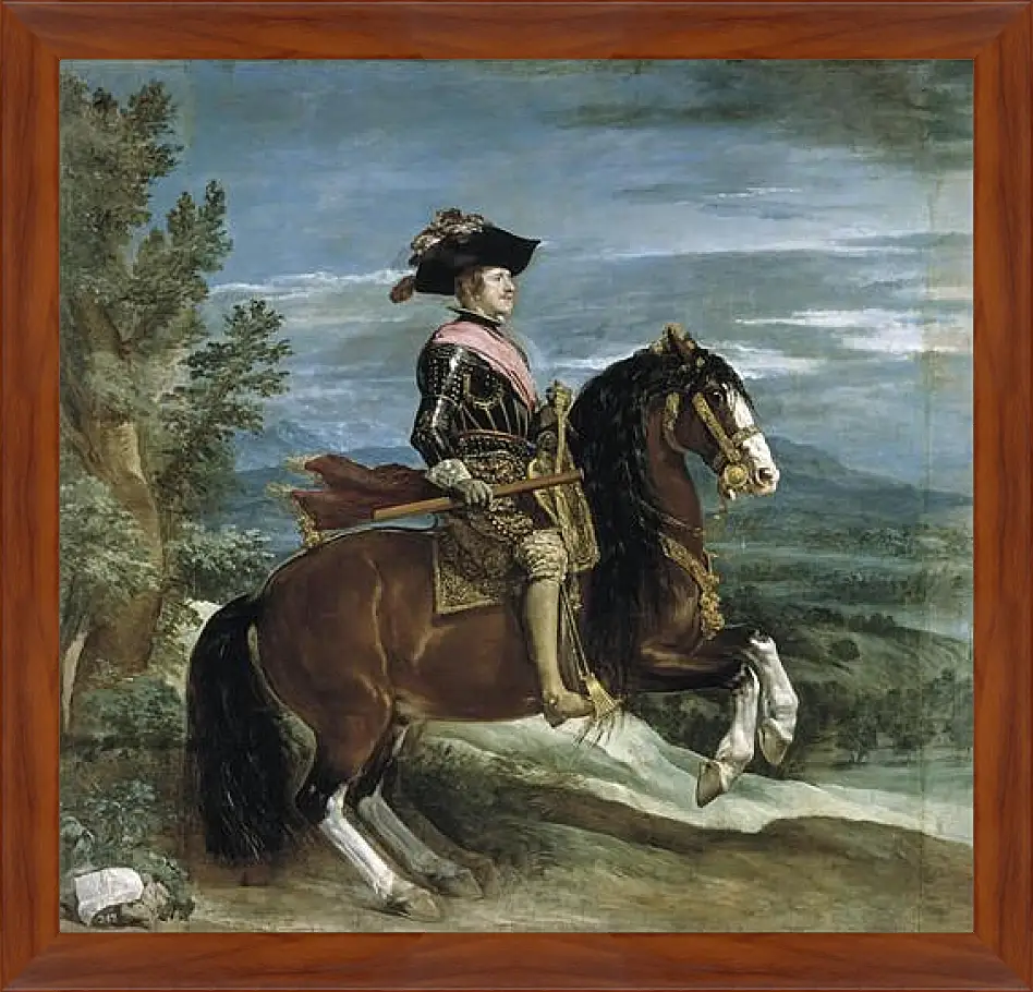 Картина в раме - Felipe IV on Horseback. Диего Веласкес