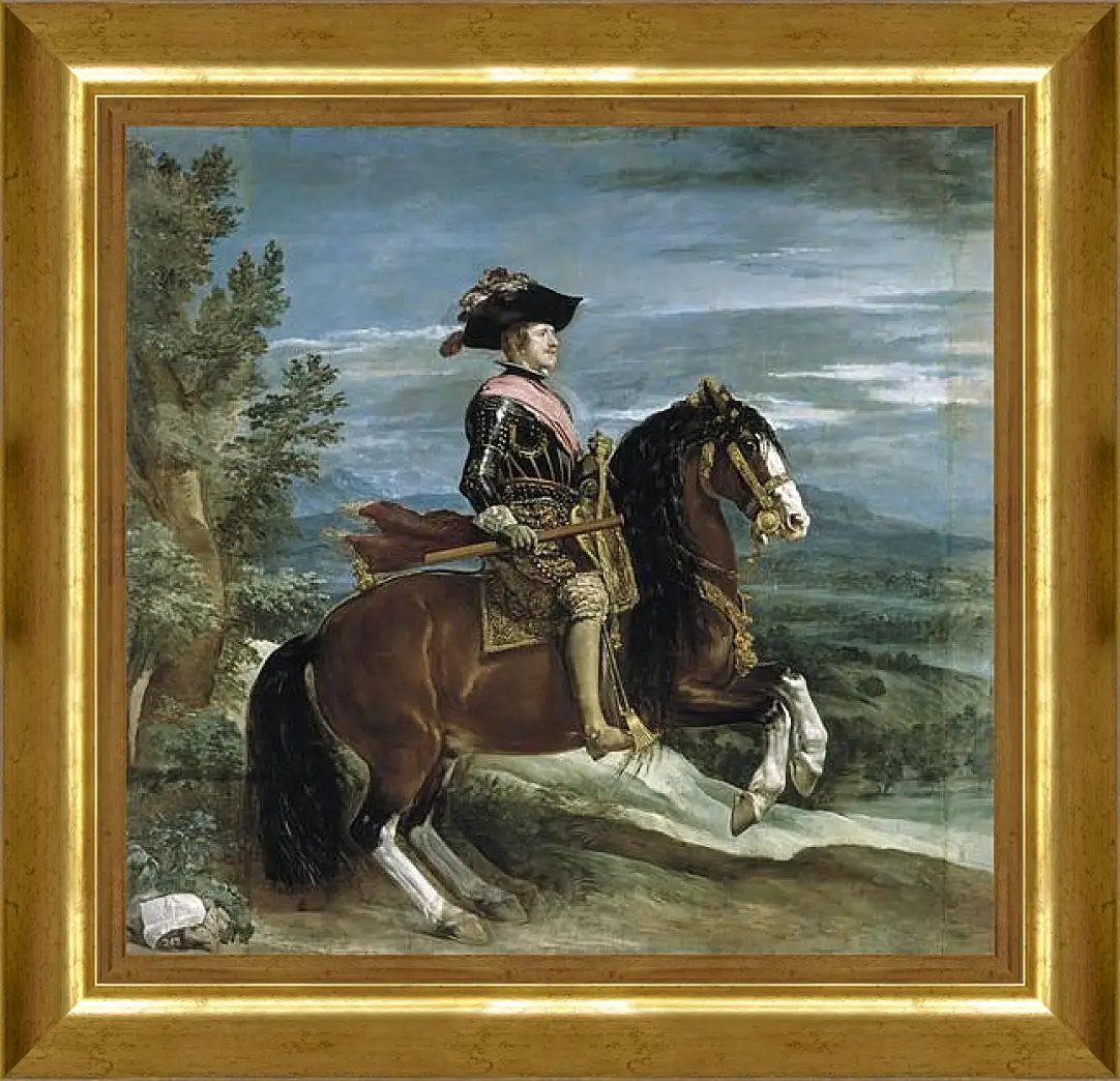 Картина в раме - Felipe IV on Horseback. Диего Веласкес