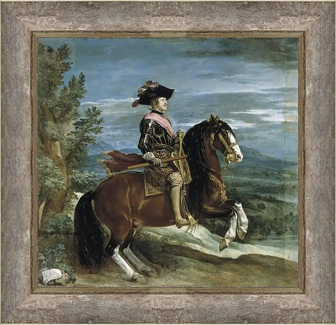 Картина в раме - Felipe IV on Horseback. Диего Веласкес