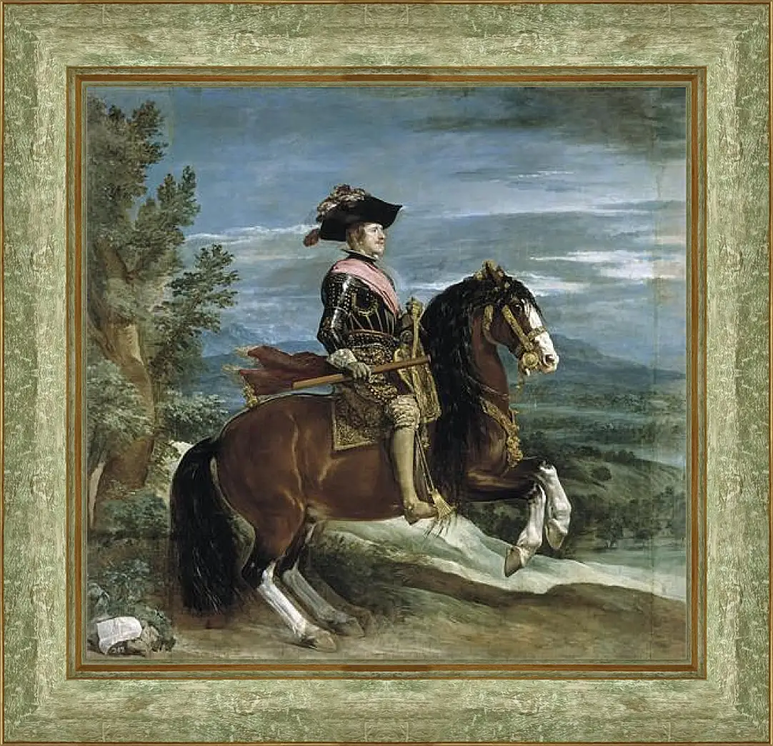 Картина в раме - Felipe IV on Horseback. Диего Веласкес