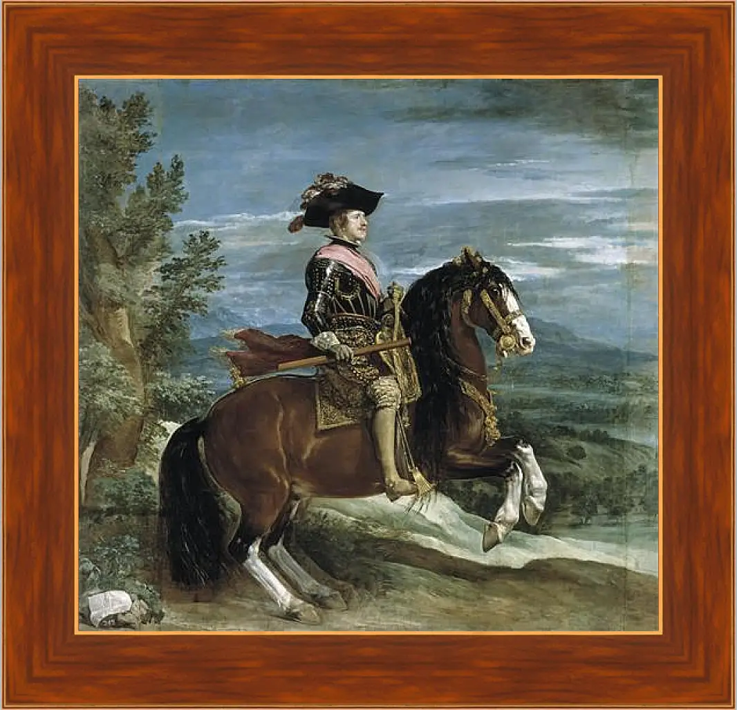 Картина в раме - Felipe IV on Horseback. Диего Веласкес