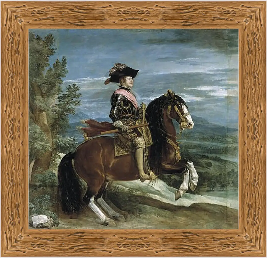 Картина в раме - Felipe IV on Horseback. Диего Веласкес