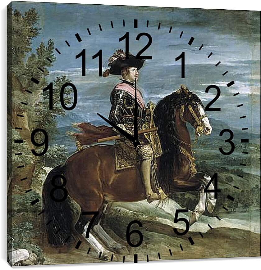 Часы картина - Felipe IV on Horseback. Диего Веласкес