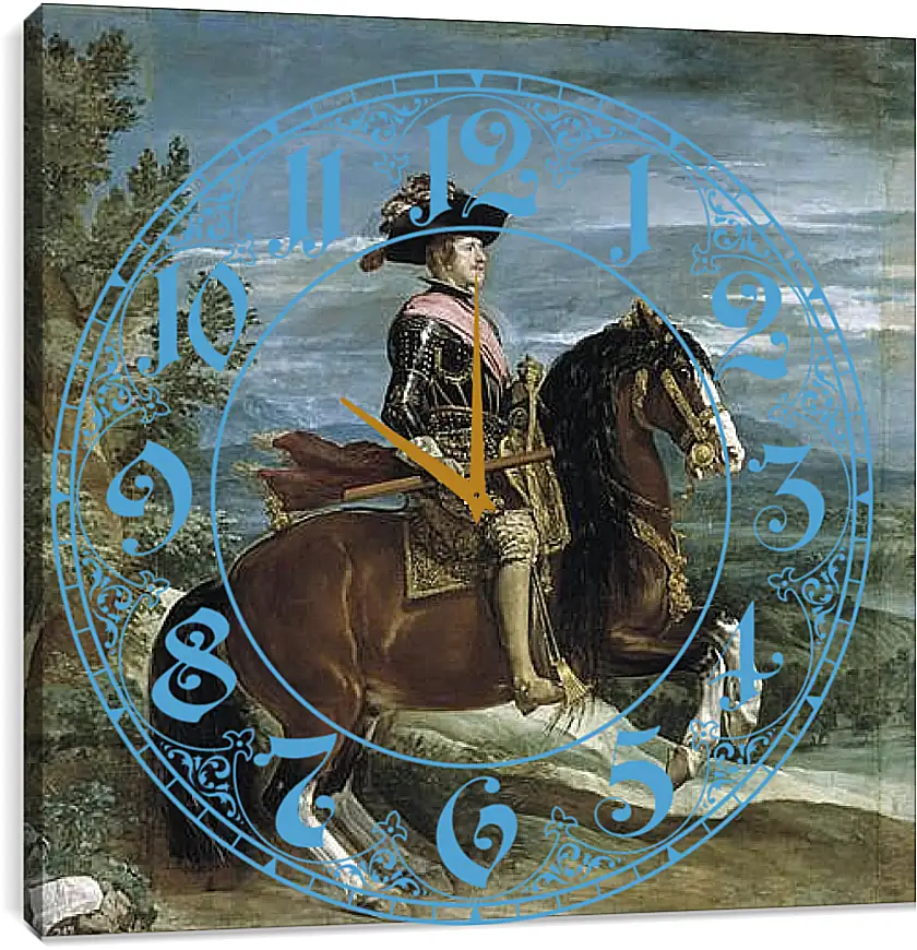 Часы картина - Felipe IV on Horseback. Диего Веласкес