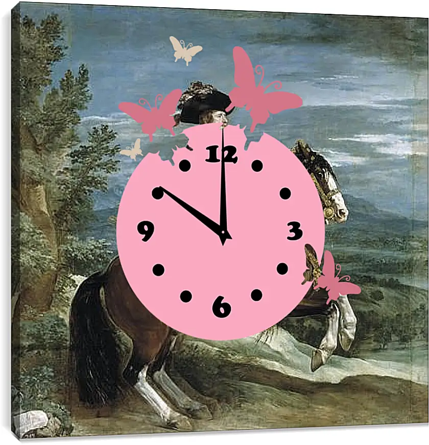 Часы картина - Felipe IV on Horseback. Диего Веласкес