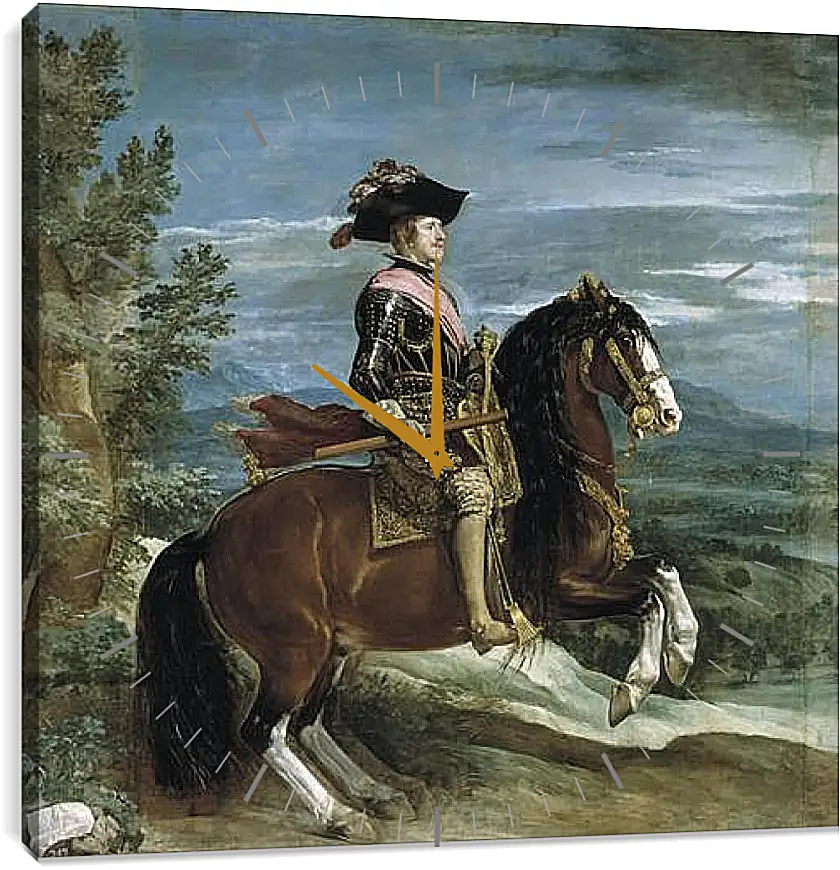 Часы картина - Felipe IV on Horseback. Диего Веласкес