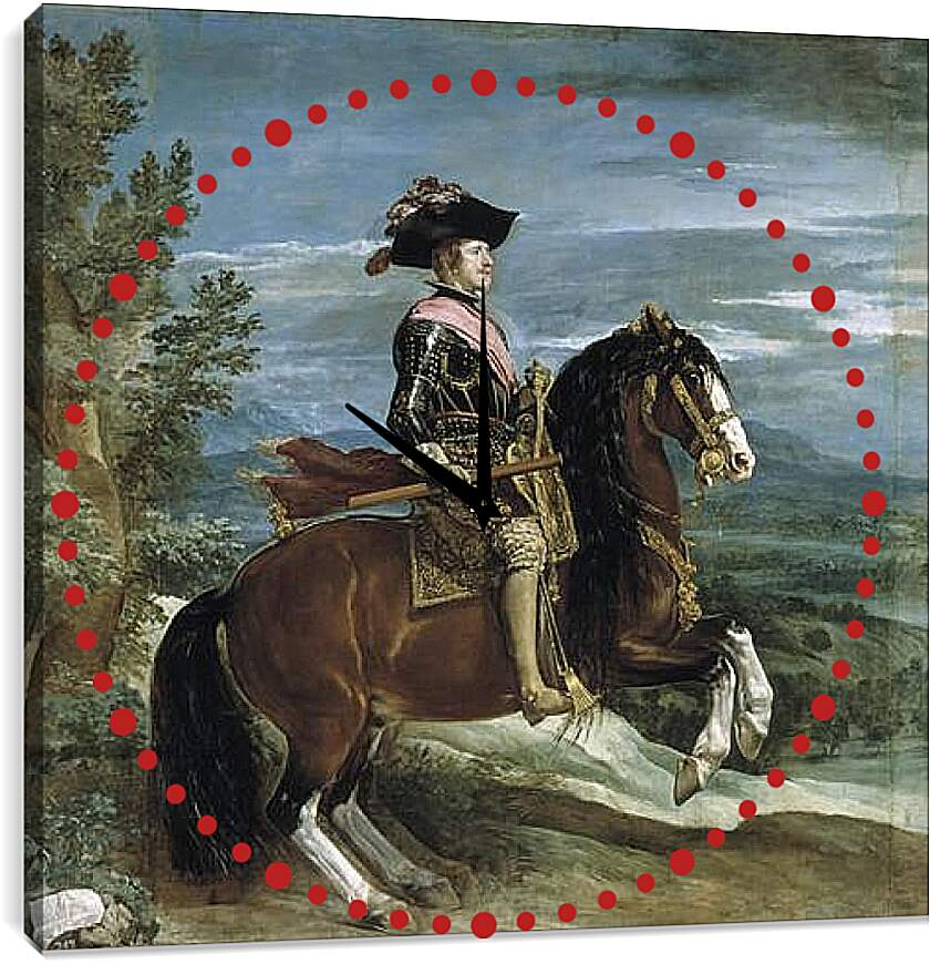 Часы картина - Felipe IV on Horseback. Диего Веласкес