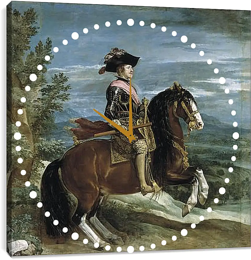 Часы картина - Felipe IV on Horseback. Диего Веласкес