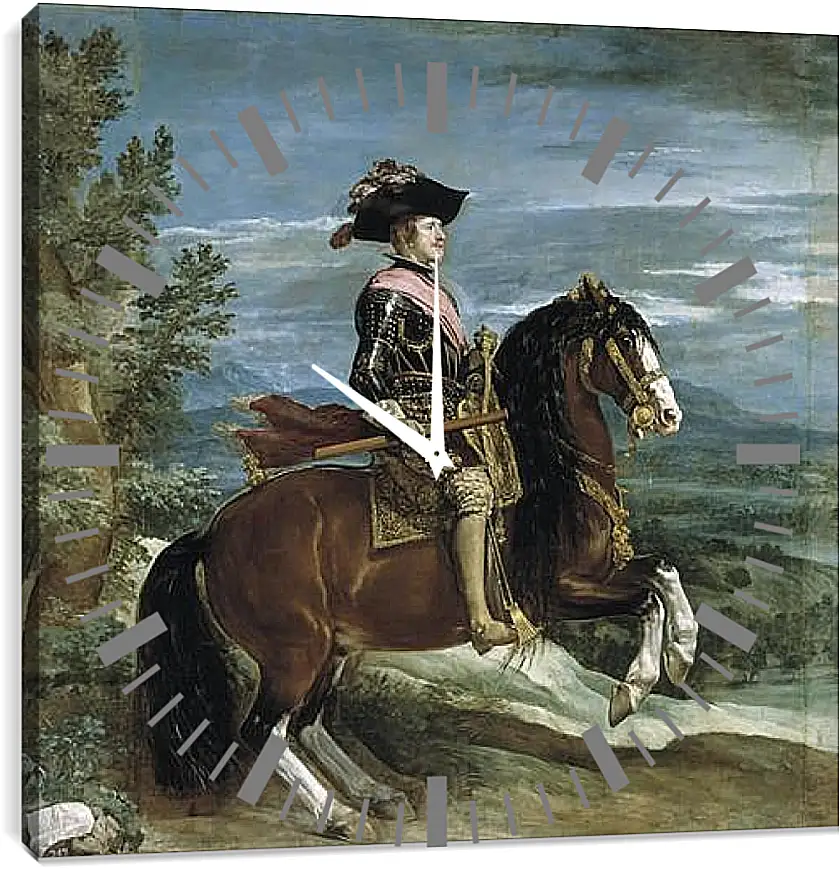 Часы картина - Felipe IV on Horseback. Диего Веласкес