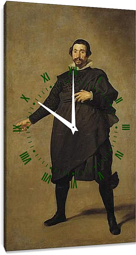 Часы картина - The Buffoon Pablo de Velladolid. Диего Веласкес