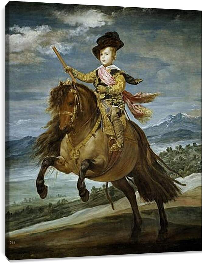 Постер и плакат - Prince Baltasar Carlos on Horseback. Диего Веласкес