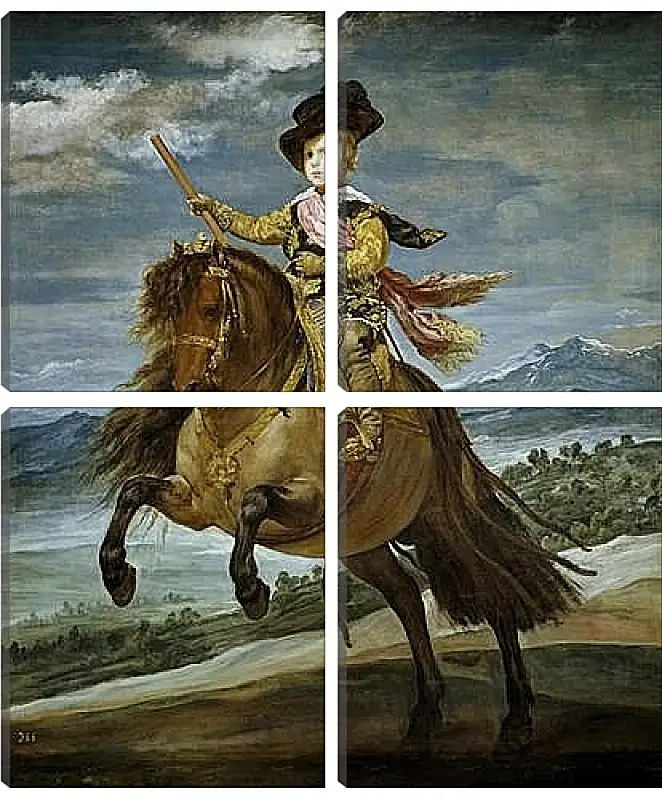 Модульная картина - Prince Baltasar Carlos on Horseback. Диего Веласкес