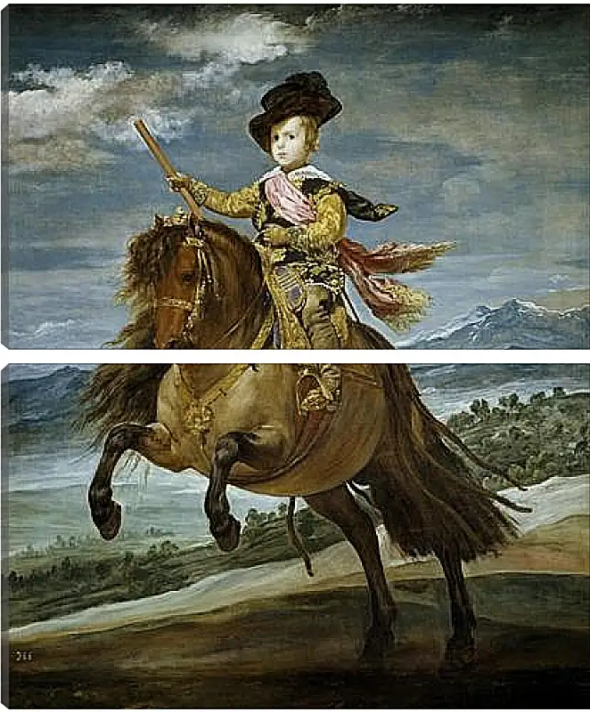 Модульная картина - Prince Baltasar Carlos on Horseback. Диего Веласкес