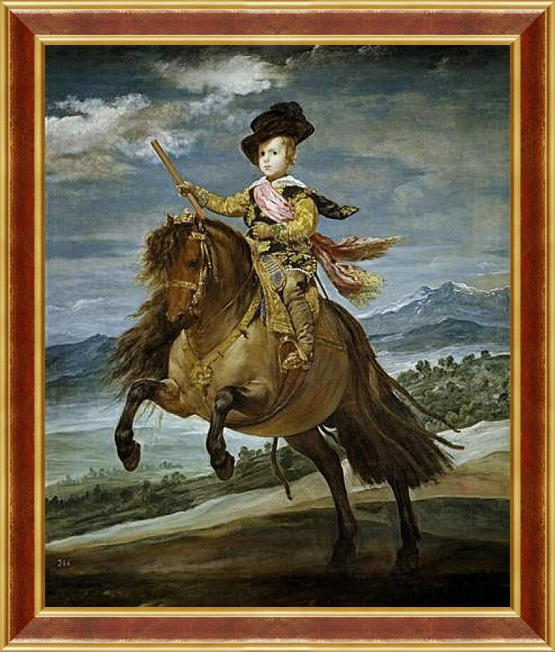 Картина в раме - Prince Baltasar Carlos on Horseback. Диего Веласкес