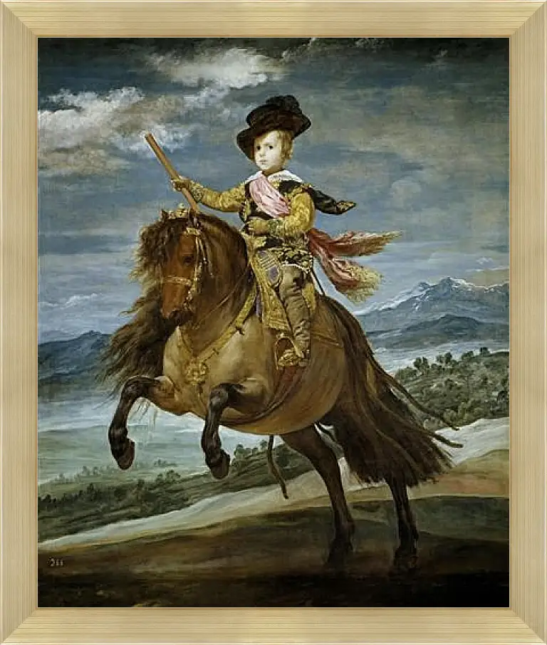 Картина в раме - Prince Baltasar Carlos on Horseback. Диего Веласкес