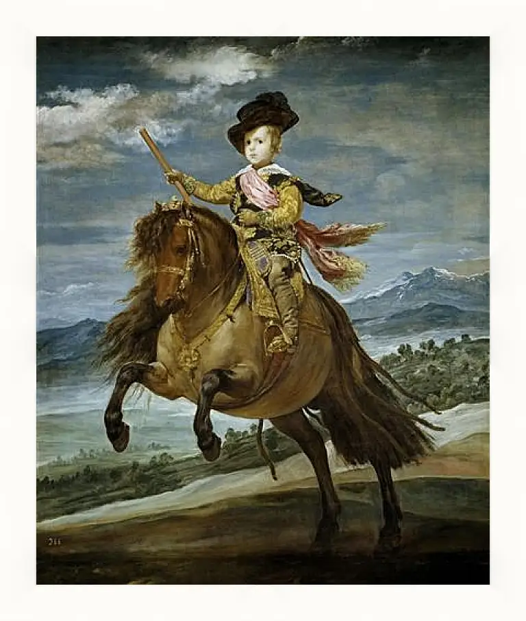 Картина в раме - Prince Baltasar Carlos on Horseback. Диего Веласкес