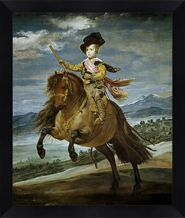 Картина в раме - Prince Baltasar Carlos on Horseback. Диего Веласкес