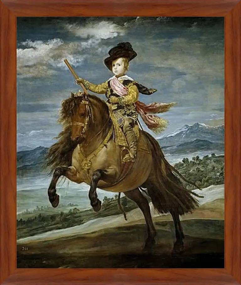 Картина в раме - Prince Baltasar Carlos on Horseback. Диего Веласкес