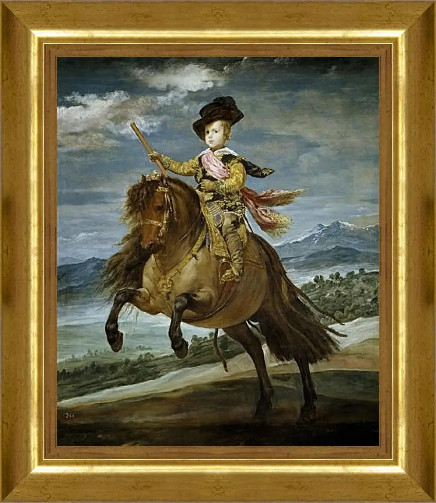 Картина в раме - Prince Baltasar Carlos on Horseback. Диего Веласкес