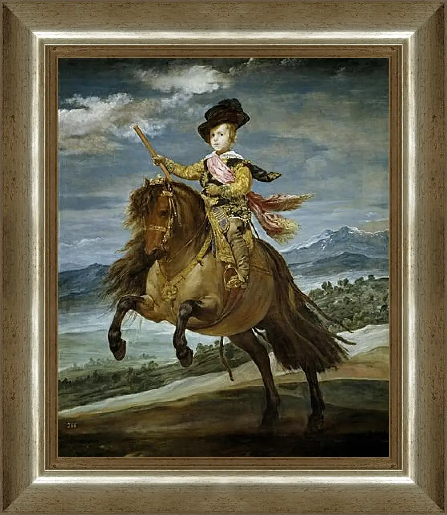 Картина в раме - Prince Baltasar Carlos on Horseback. Диего Веласкес