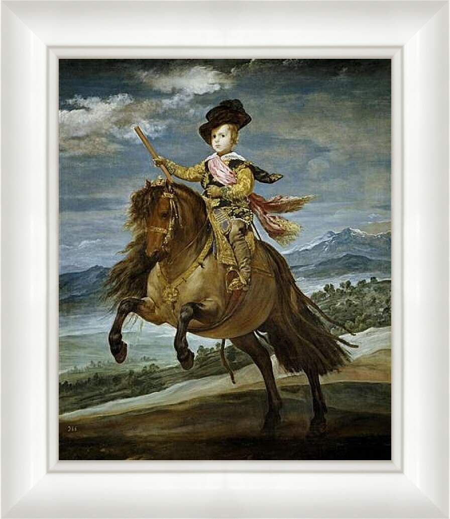 Картина в раме - Prince Baltasar Carlos on Horseback. Диего Веласкес