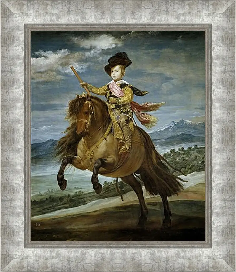 Картина в раме - Prince Baltasar Carlos on Horseback. Диего Веласкес