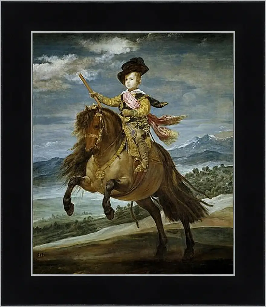 Картина в раме - Prince Baltasar Carlos on Horseback. Диего Веласкес