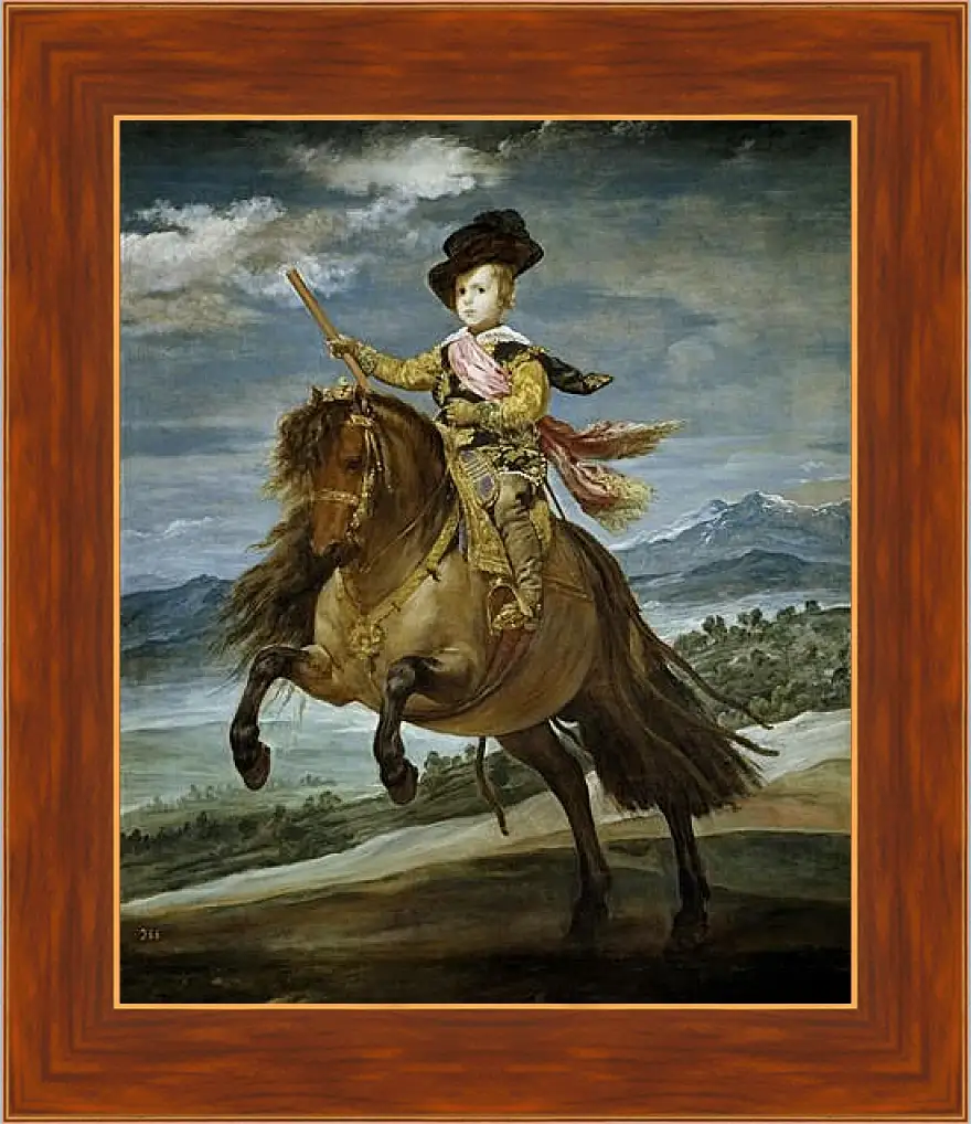 Картина в раме - Prince Baltasar Carlos on Horseback. Диего Веласкес