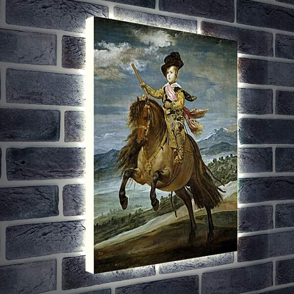 Лайтбокс световая панель - Prince Baltasar Carlos on Horseback. Диего Веласкес