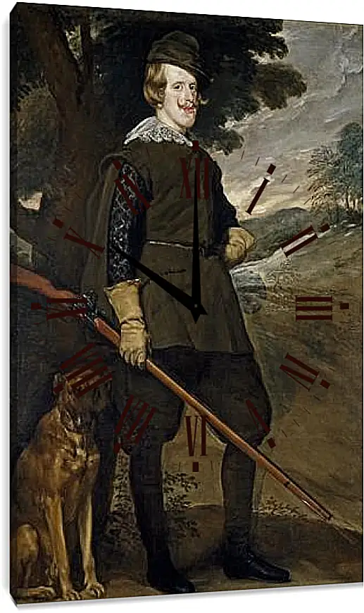 Часы картина - Felipe IV in Hunting Garb. Диего Веласкес