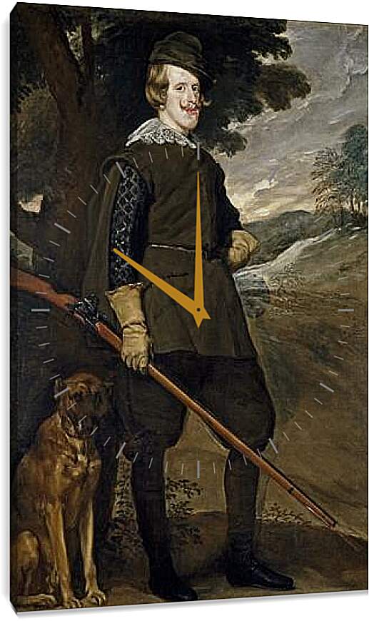 Часы картина - Felipe IV in Hunting Garb. Диего Веласкес