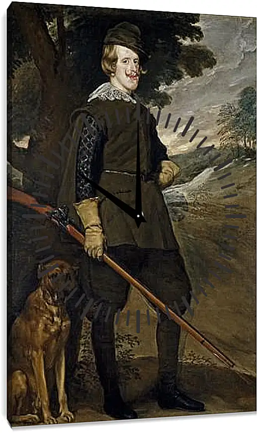 Часы картина - Felipe IV in Hunting Garb. Диего Веласкес