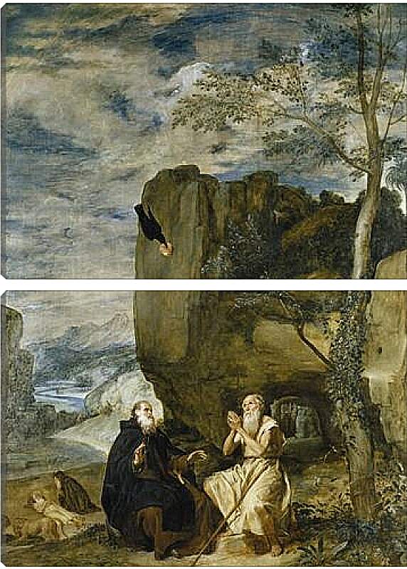 Модульная картина - Saint Anthony the Abbot and Saint Paul theFirst Hermit	. Диего Веласкес