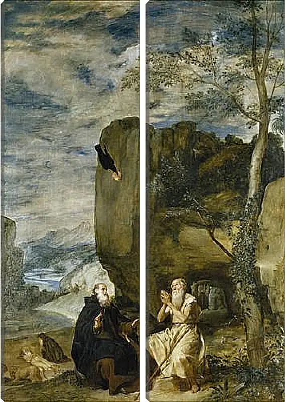 Модульная картина - Saint Anthony the Abbot and Saint Paul theFirst Hermit	. Диего Веласкес