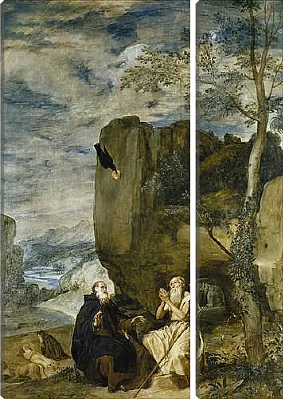 Модульная картина - Saint Anthony the Abbot and Saint Paul theFirst Hermit	. Диего Веласкес