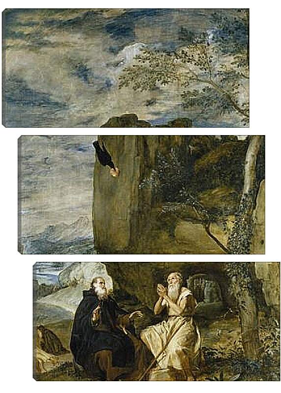 Модульная картина - Saint Anthony the Abbot and Saint Paul theFirst Hermit	. Диего Веласкес