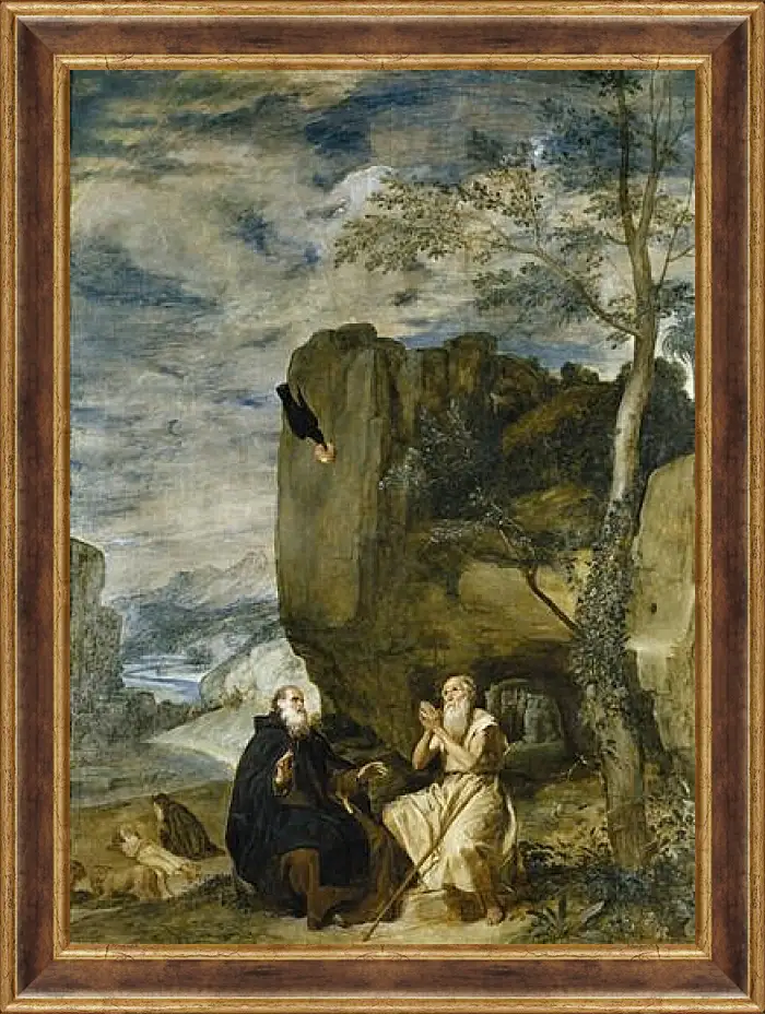 Картина в раме - Saint Anthony the Abbot and Saint Paul theFirst Hermit	. Диего Веласкес