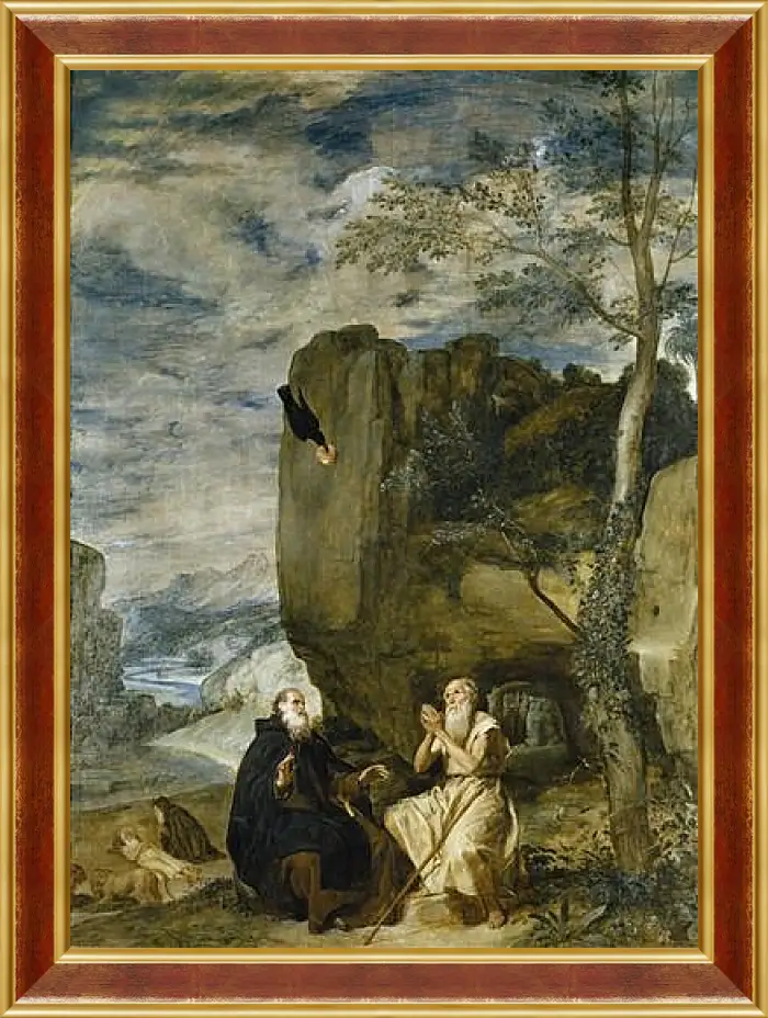 Картина в раме - Saint Anthony the Abbot and Saint Paul theFirst Hermit	. Диего Веласкес