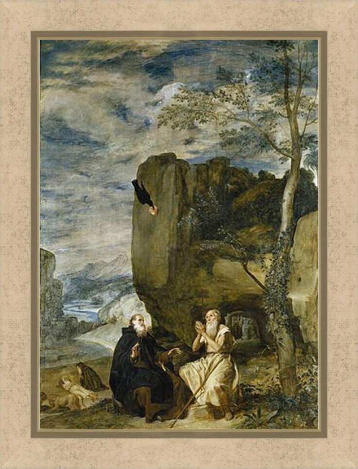 Картина в раме - Saint Anthony the Abbot and Saint Paul theFirst Hermit	. Диего Веласкес