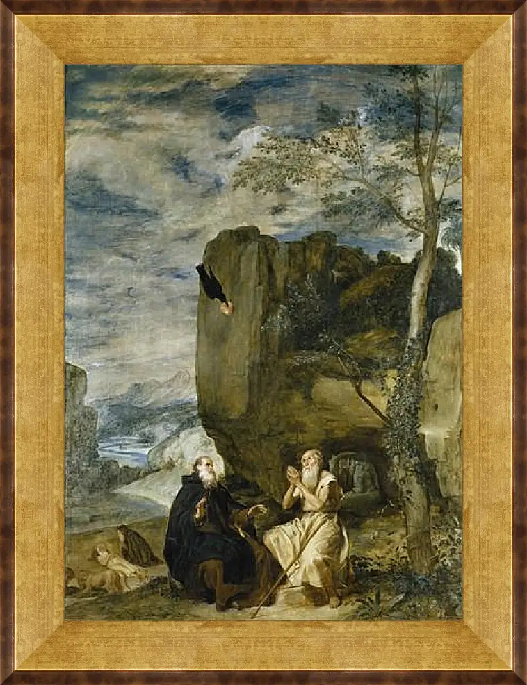 Картина в раме - Saint Anthony the Abbot and Saint Paul theFirst Hermit	. Диего Веласкес