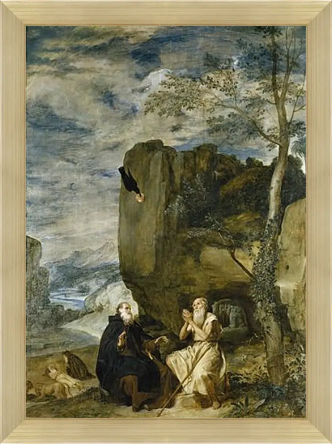 Картина в раме - Saint Anthony the Abbot and Saint Paul theFirst Hermit	. Диего Веласкес