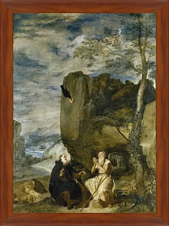 Картина в раме - Saint Anthony the Abbot and Saint Paul theFirst Hermit	. Диего Веласкес