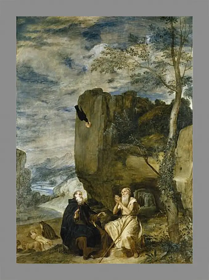 Картина в раме - Saint Anthony the Abbot and Saint Paul theFirst Hermit	. Диего Веласкес