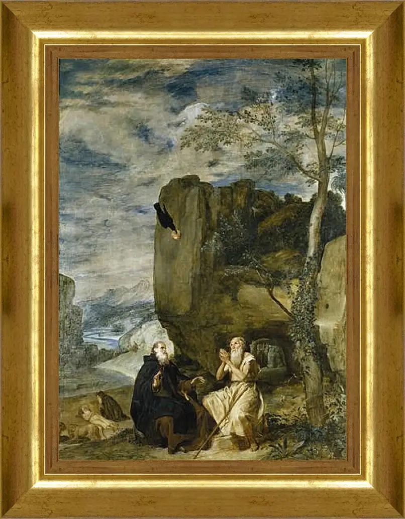 Картина в раме - Saint Anthony the Abbot and Saint Paul theFirst Hermit	. Диего Веласкес