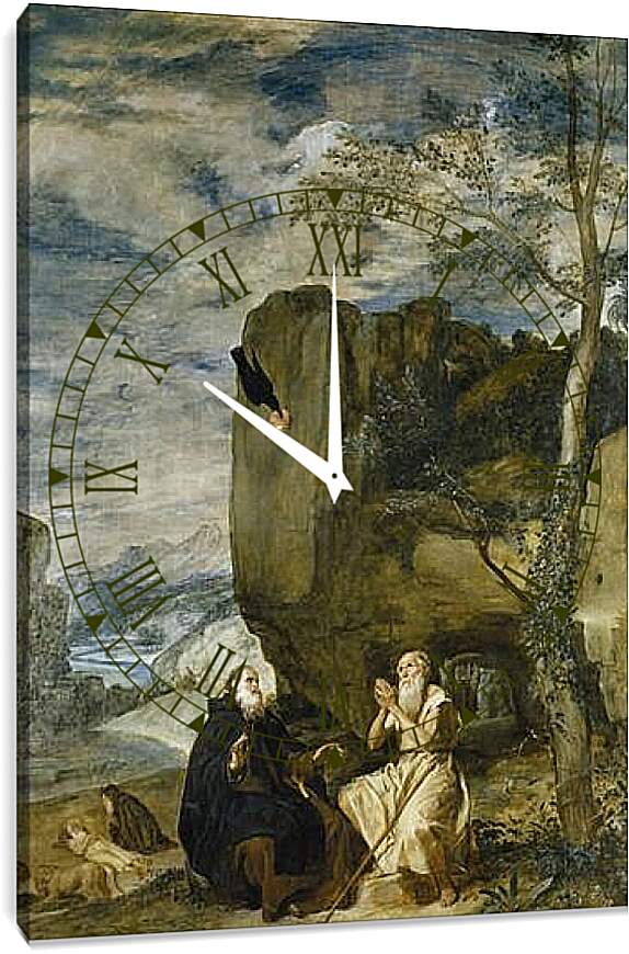 Часы картина - Saint Anthony the Abbot and Saint Paul theFirst Hermit	. Диего Веласкес