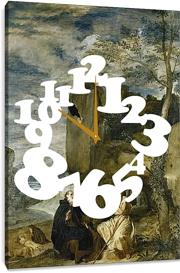Часы картина - Saint Anthony the Abbot and Saint Paul theFirst Hermit	. Диего Веласкес