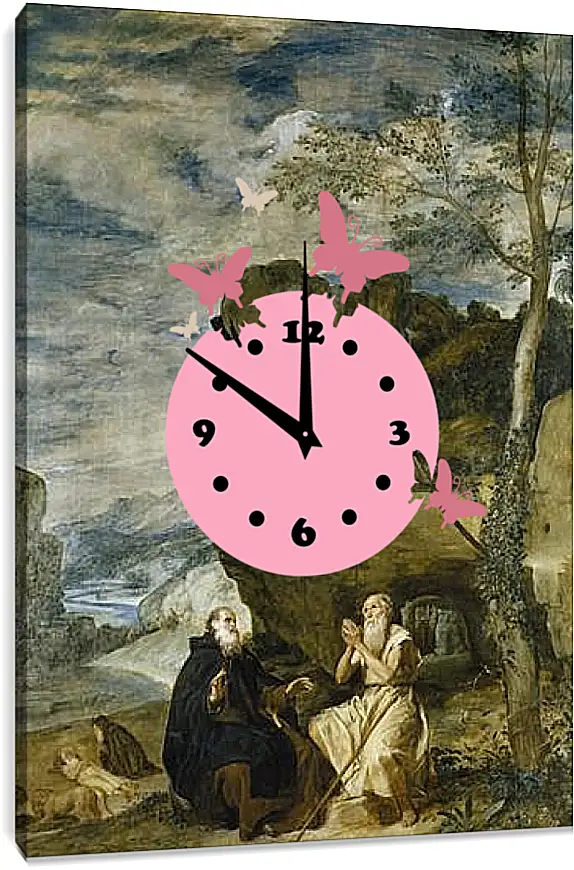 Часы картина - Saint Anthony the Abbot and Saint Paul theFirst Hermit	. Диего Веласкес